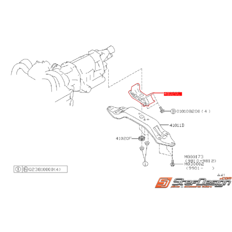 Silent bloc support de boite de vitesses SUBARU Legacy 2002