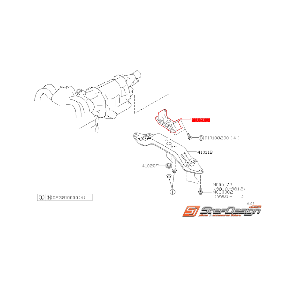 Silent bloc support de boite de vitesses SUBARU Legacy 2002