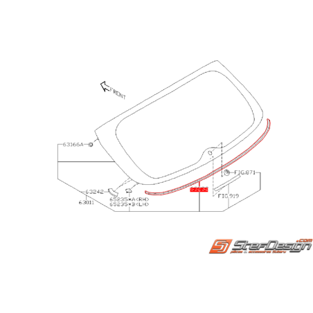 Joint caoutchouc hayon SUBARU WRX/STI 08-14