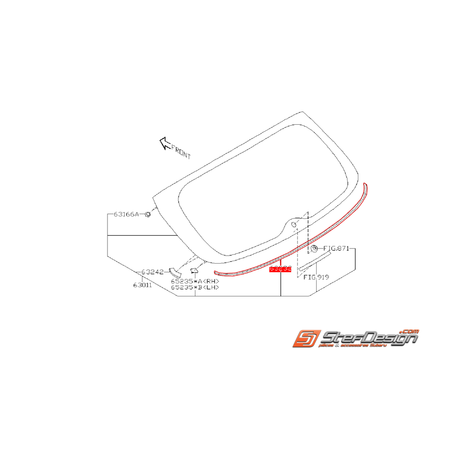 Joint caoutchouc hayon SUBARU WRX/STI 08-14