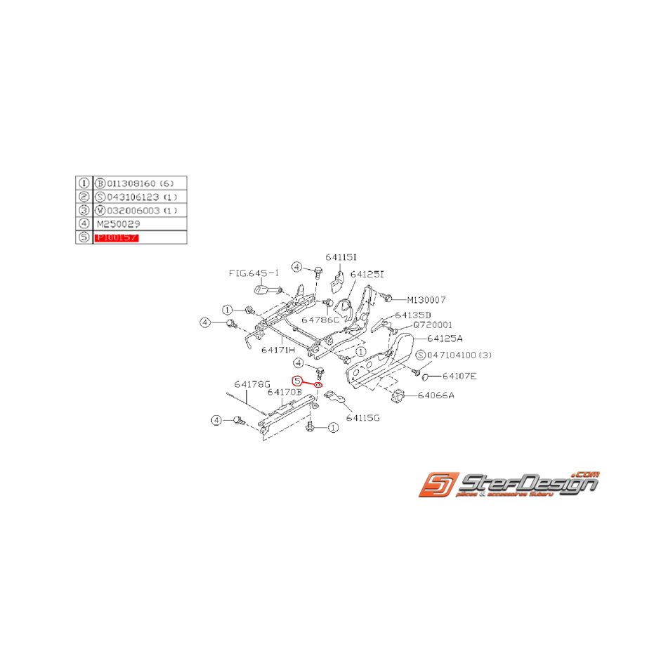 Rondelle siège conducteur SUBARU GT 99-00