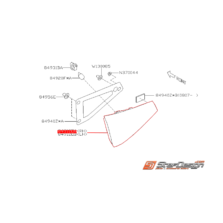 Feu arrière origine SUBARU STI 08-10