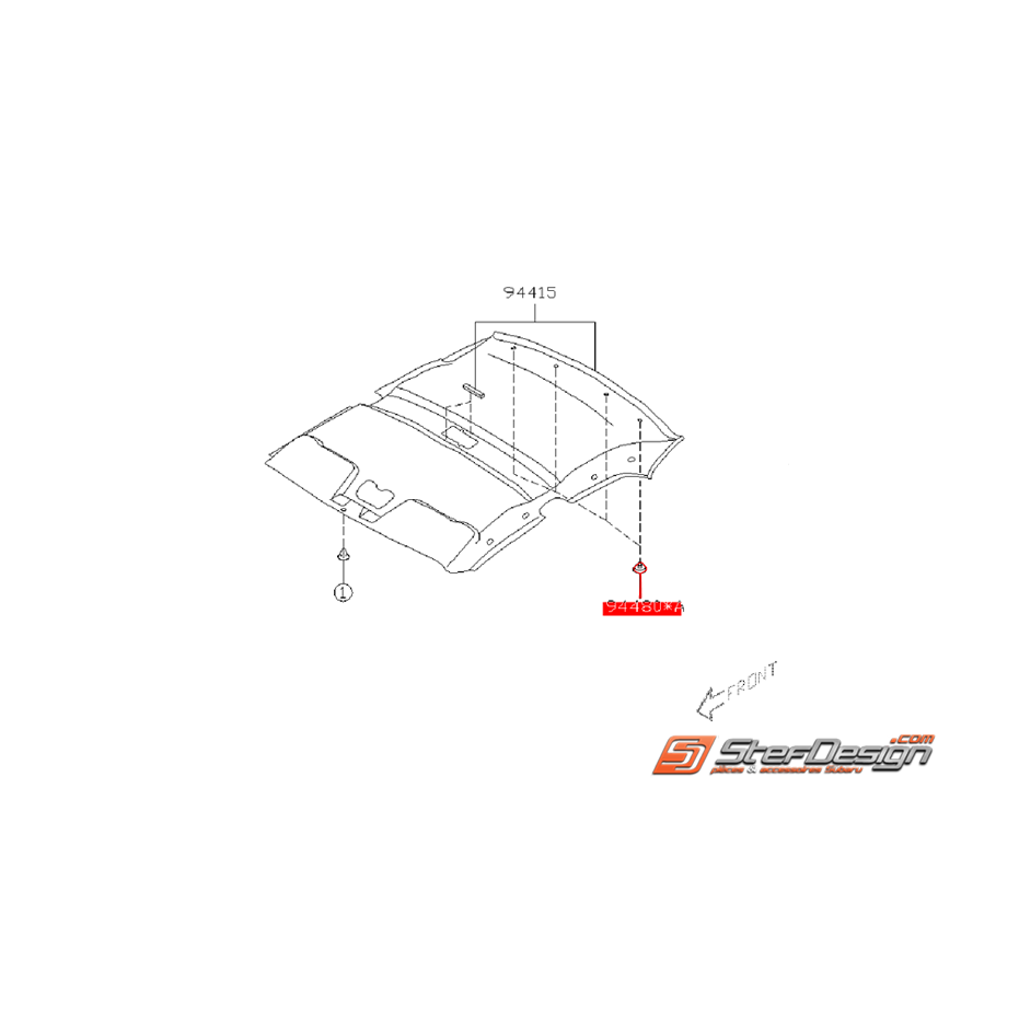 Clips de garniture de toit WRX/STI 01-07