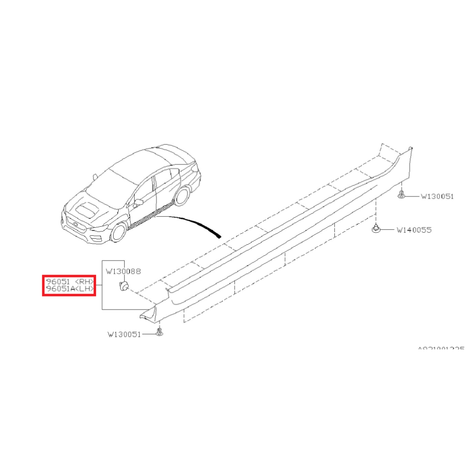 Bas de caisse origine subaru STI 2015-2017