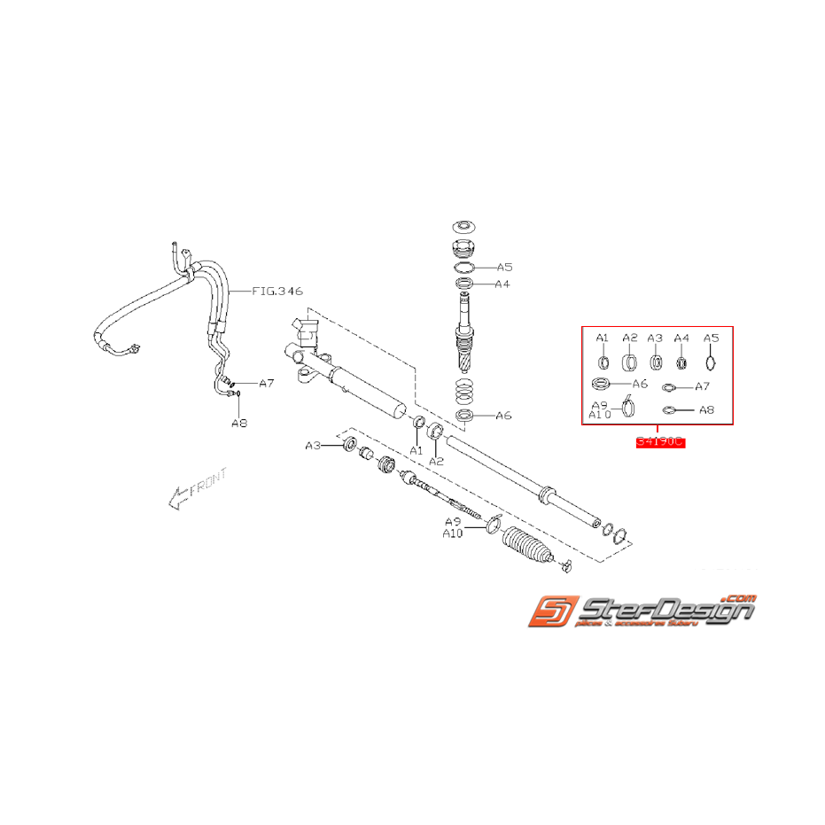 Kit de réparation de crémaillère de direction SUBARU WRX/STI 2005-2007 Kit de réparation de crémaillère de direction SUBARU WRX/STI 2005-2007