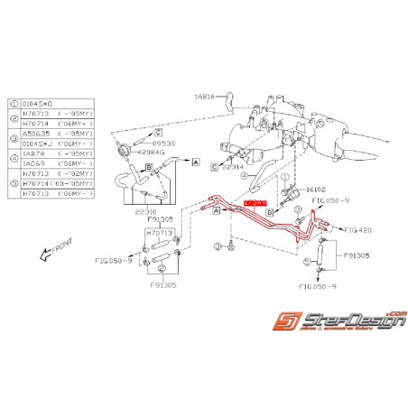 Tuyau complet de retour de carburant WRX/STI 01-07