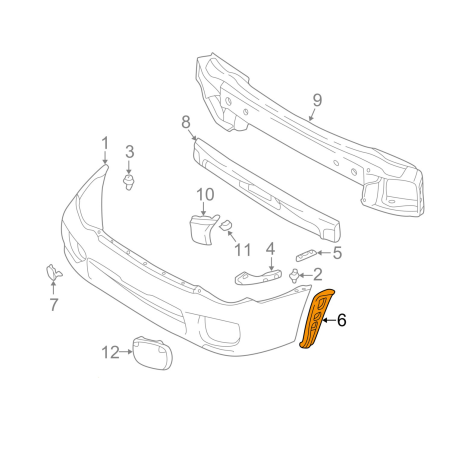 Support pare choc avant subaru WRX 2001