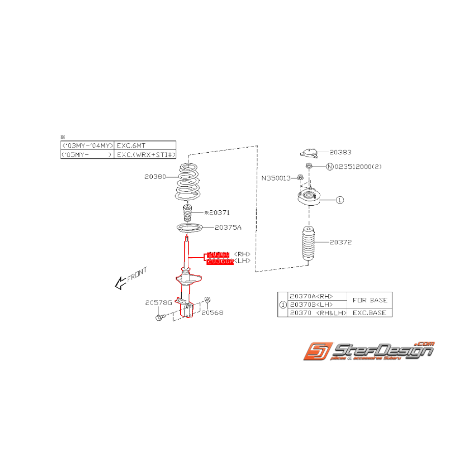 Amortisseurs arrières SUBARU 2.0 R 2006