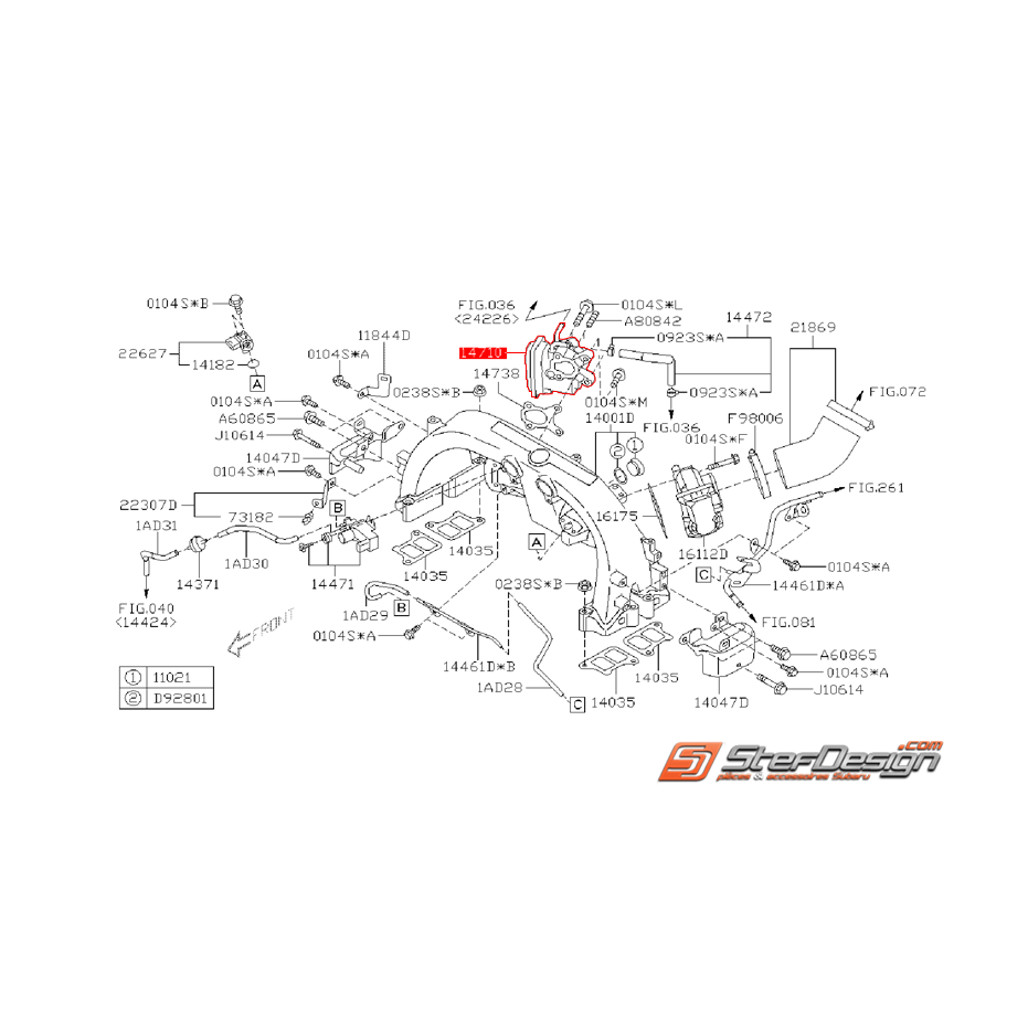 Vanne EGR Subaru Forester / Outback 2009