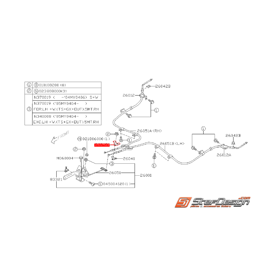 Attache levier de frein a main WRX/STI 2005 Attache levier de frein a main WRX/STI 2005