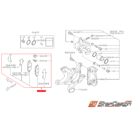 Plaquettes arrières origine SUBARU BRZ