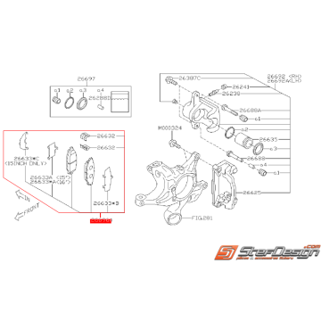 Plaquettes arrière origine SUBARU BRZ toyota GT86 Stef Design