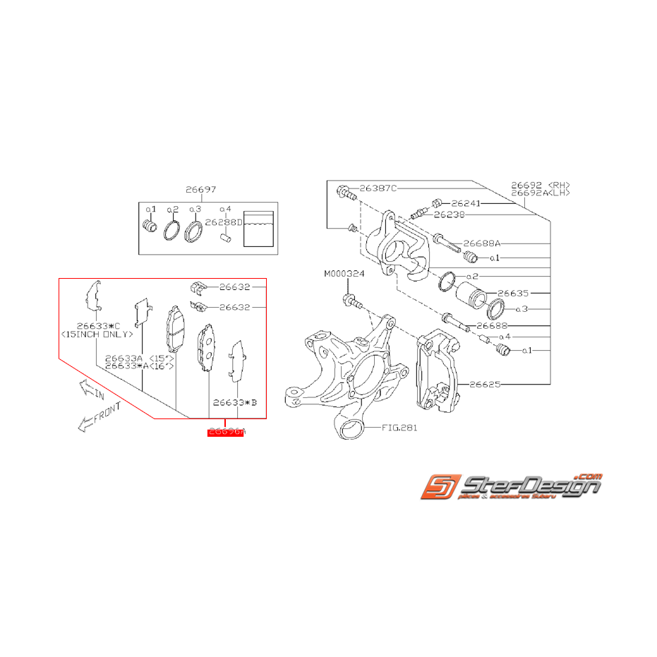 Plaquettes arrières origine SUBARU BRZ