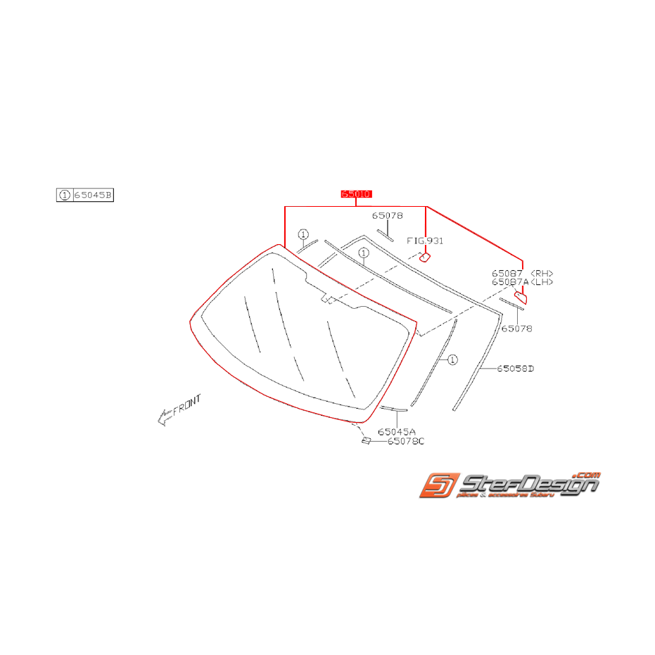 Pare brise origine sans bande pare-soleil  SUBARU BRZ 12-20