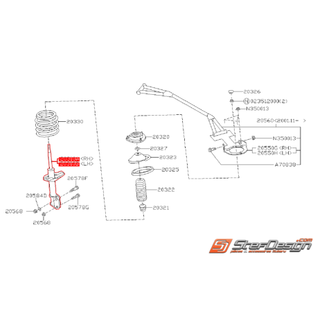 Amortisseurs avant origine SUBARU GT 93-00