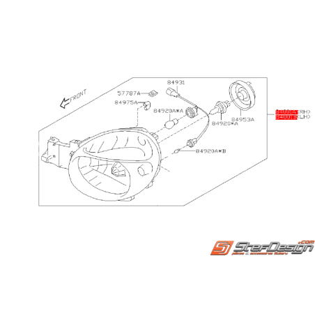 Phares avant origine SUBARU WRX 01-02