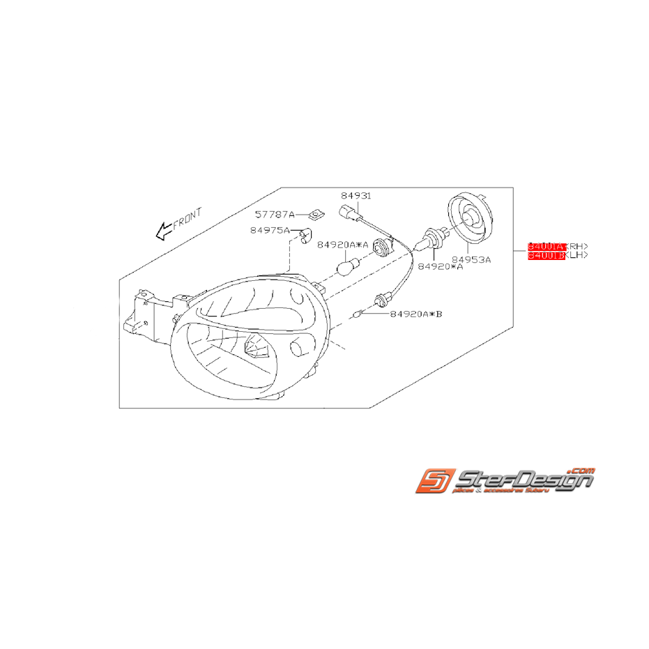 Phares avant origine SUBARU WRX 01-02