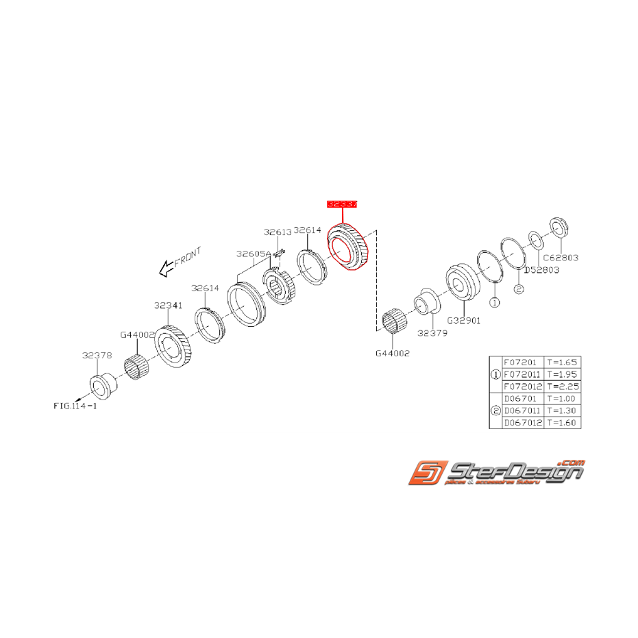 Pignon de 6ème Boite 6 vitesses STI 08-14