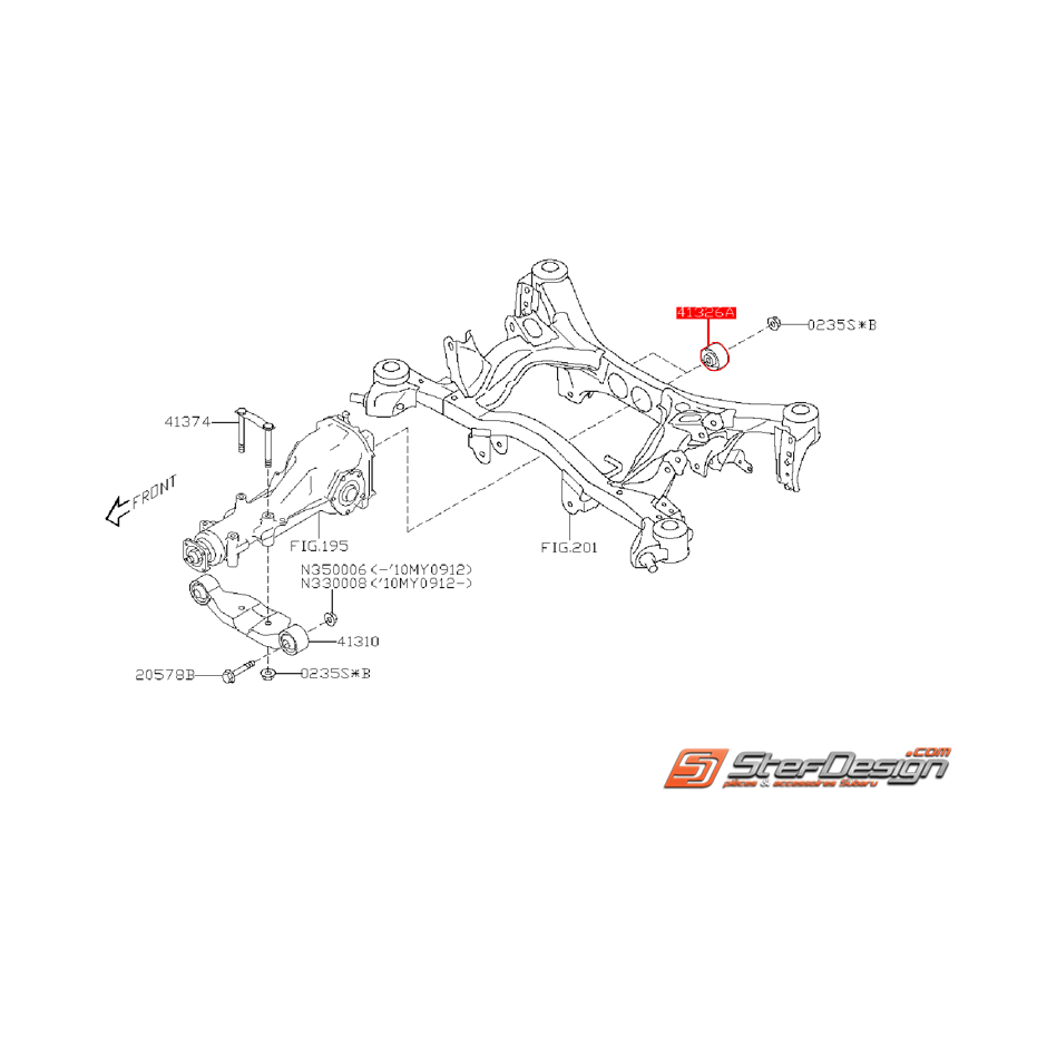 Silent bloc de berceau origine SUBARU WRX 08-11