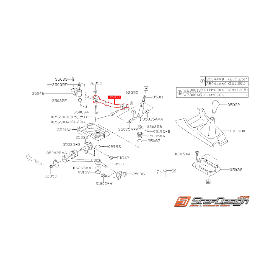 Barre de tringlerie SUBARU WRX 01-05 Barre de tringlerie SUBARU WRX 01-05