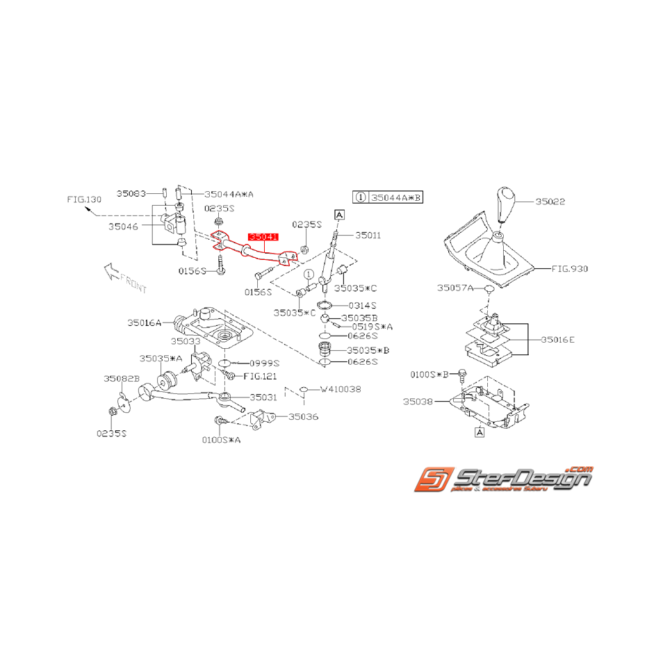Barre de tringlerie de levier de vitesse boite 6 STI 08-14 Barre de tringlerie de levier de vitesse boite 6 STI 08-14
