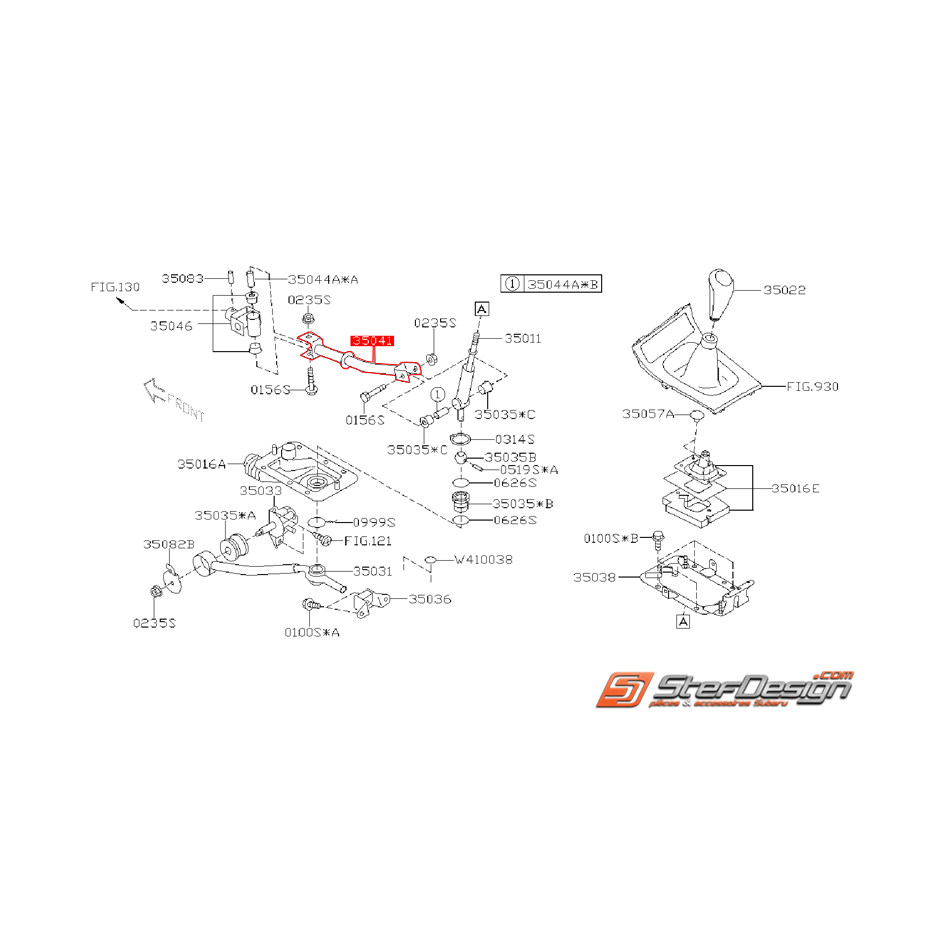 Barre de tringlerie levier de vitesse boite 5 WRX 08-11 