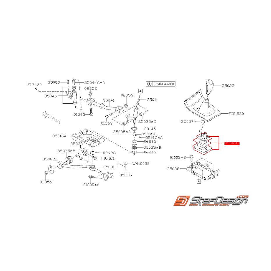 Soufflet et isolateur de levier de vitesse boite 5 WRX 08-11