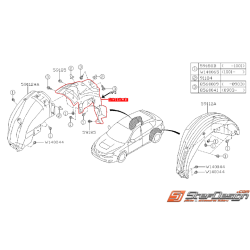 Pare boue arrière côté passager N°2 SUBARU WRX 08-11