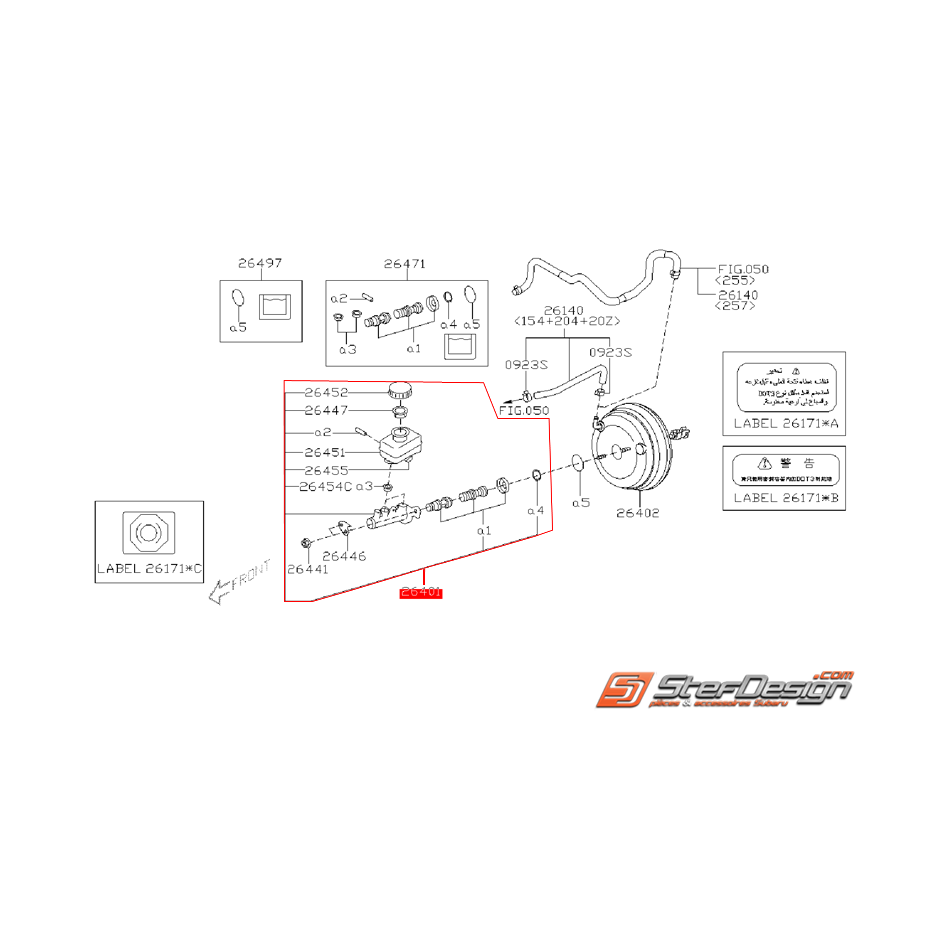 Maître cylindre de frein origine SUBARU WRX/STI 08-14