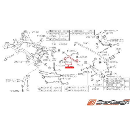 Bras de renfort arrière origine WRX/STI 08-14