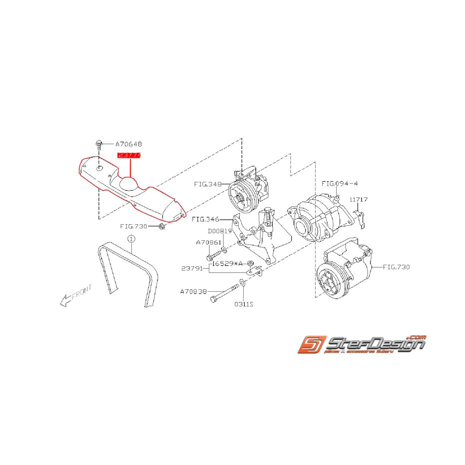 Cache courroie d'alternateur WRX/STI 01-07