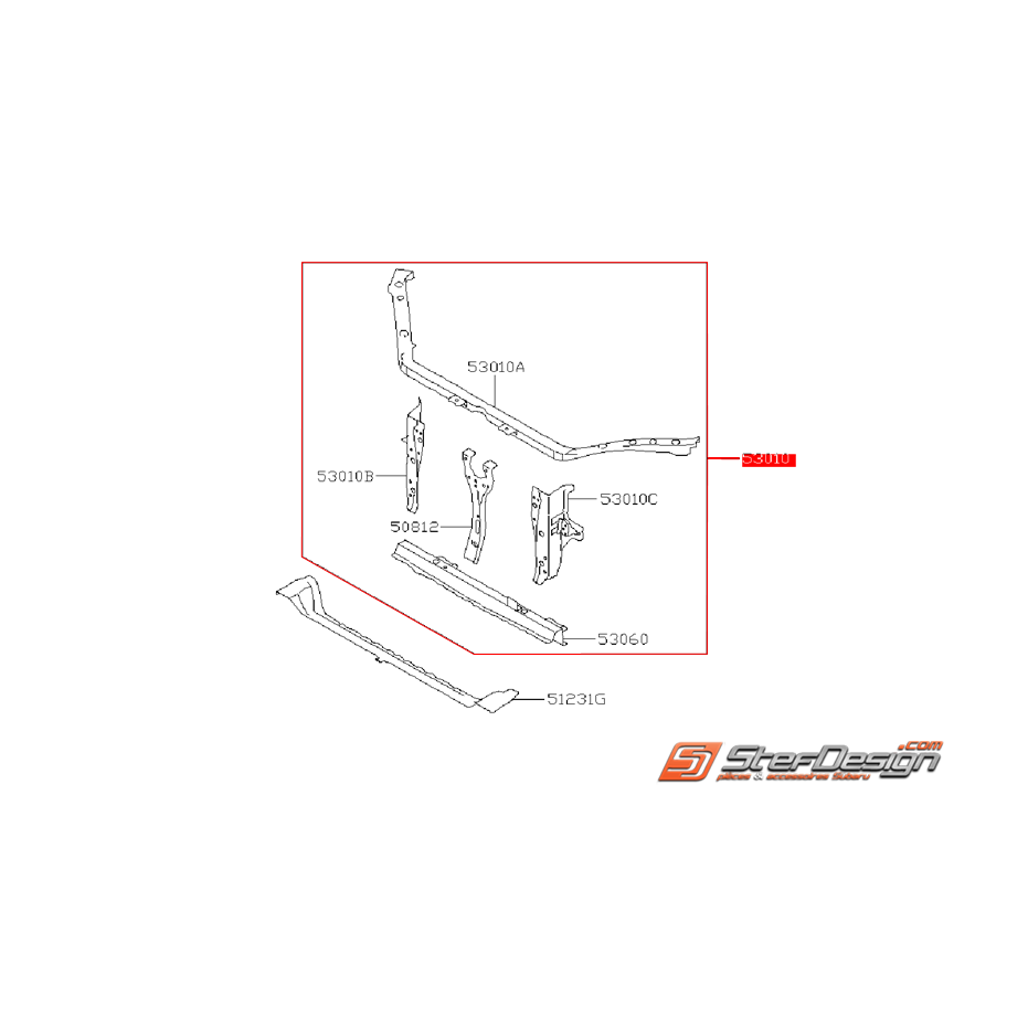Face avant complet SUBARU STI 08-10 Face avant complet SUBARU STI 08-10
