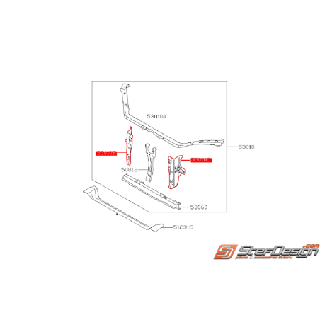 Joue de phare face avant SUBARU STI 08-14