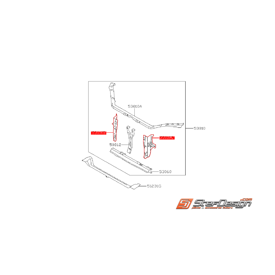 Joue de phare face avant SUBARU STI 08-14