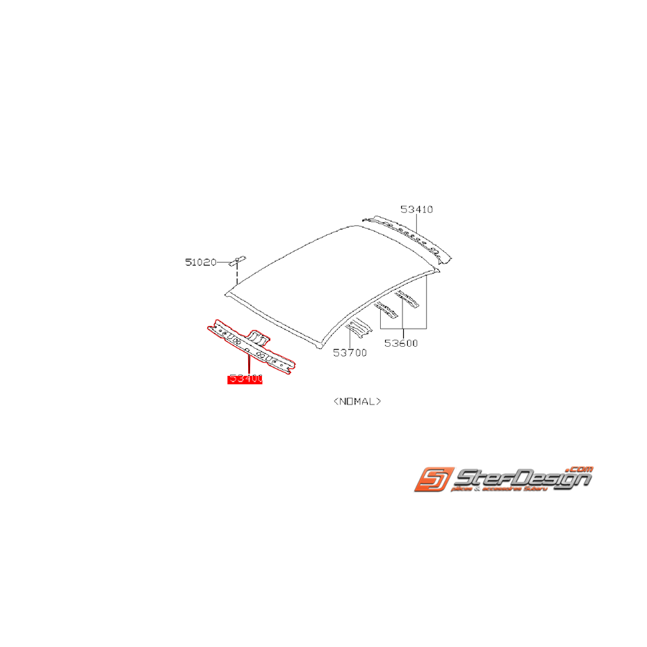 Renfort de pavillon de toit sans toi ouvrant WRX/STI 2008-2014