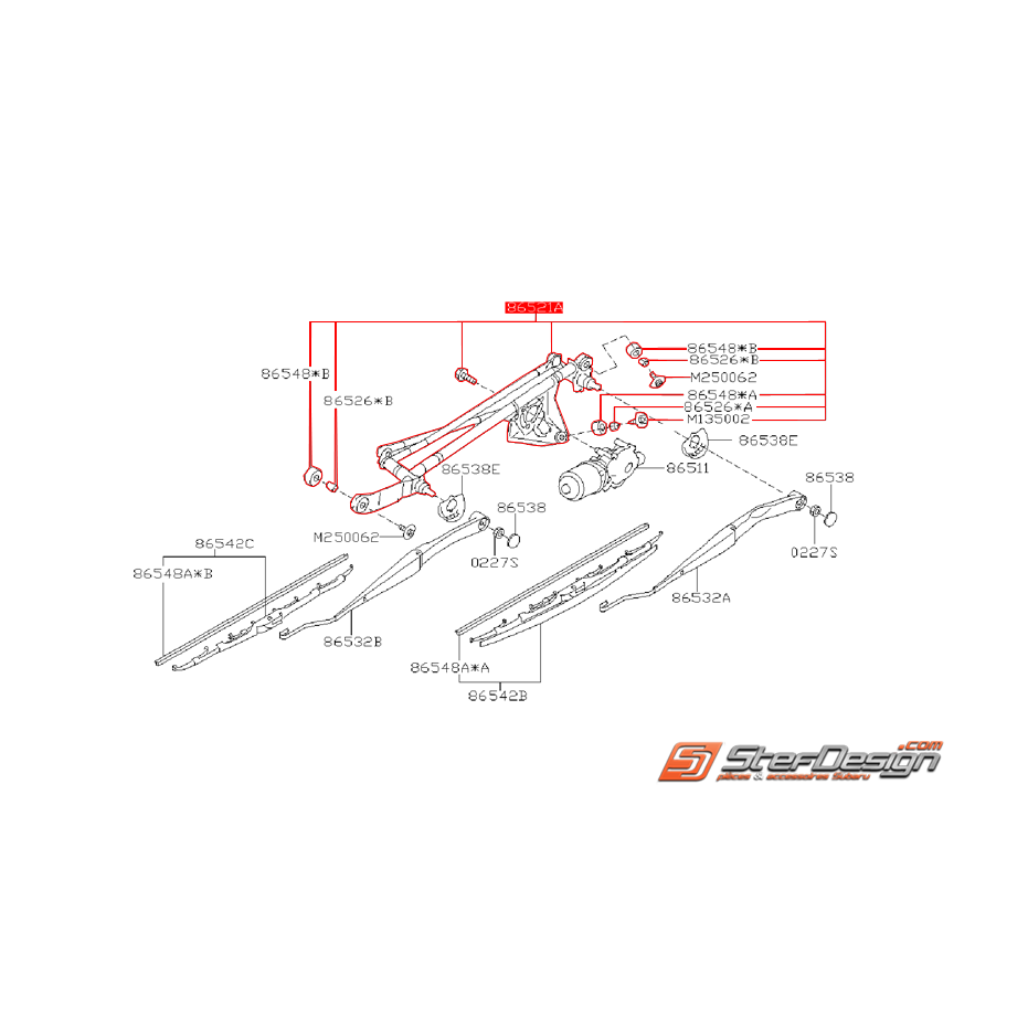Mécanisme d'essuie glace SUBARU WRX/STI 03-07