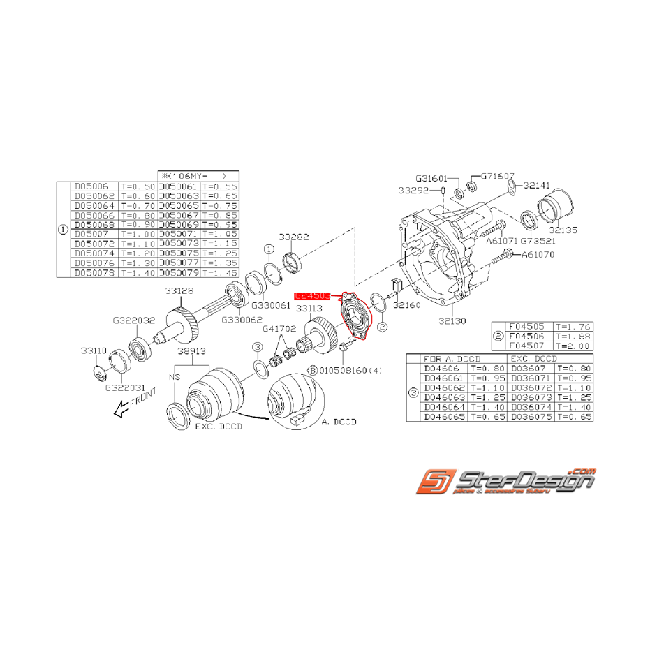 Roulement de boite de transfert SUBARU STI 01-02 Roulement de boite de transfert SUBARU STI 01-02