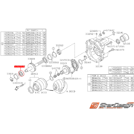 Joint étanchéité d’huile boite de transfert SUBARU STI 01-18