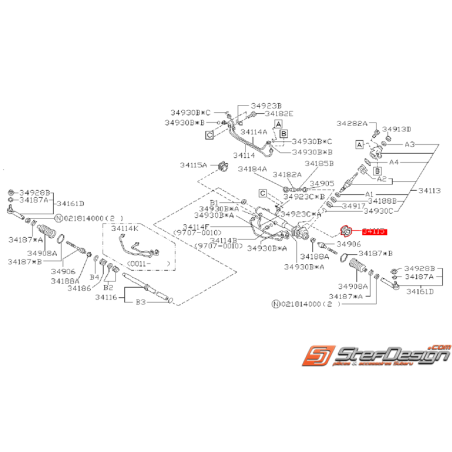 Silent bloc de crémaillère de direction WRX/STI 01-04 Forester 2000