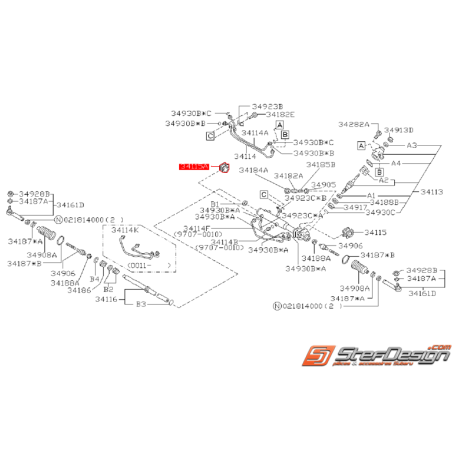 Silents bloc arrière de crémaillère de direction WRX/STI 01-04 FORESTER 2000