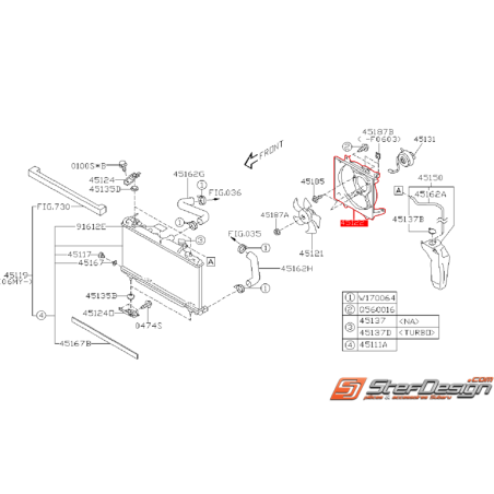 Buse de ventilateur origine SUBARU WRX/STI 06-07