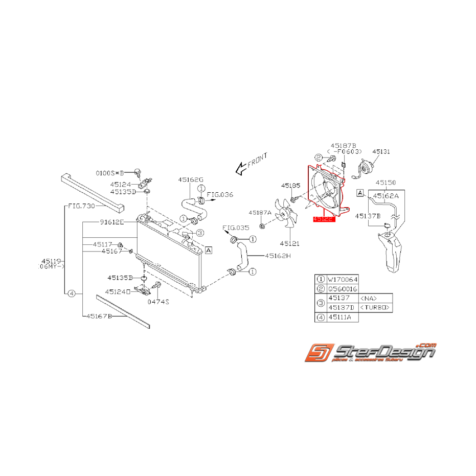 Buse de ventilateur origine SUBARU WRX/STI 06-07