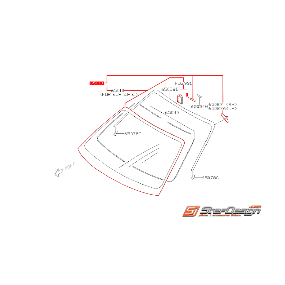 Pare-brise avant origine SUBARU WRX/STI 2005 RHD