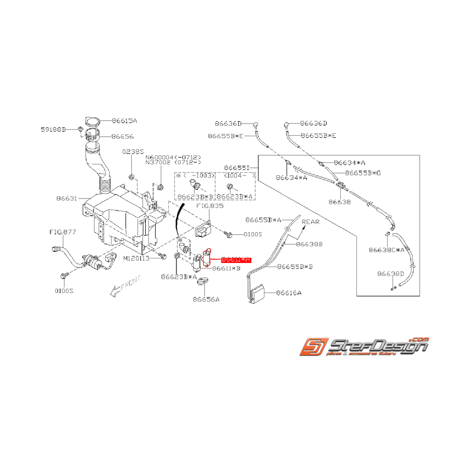 Pompe lave glace arrière origine SUBARU WRX/STI 06-10