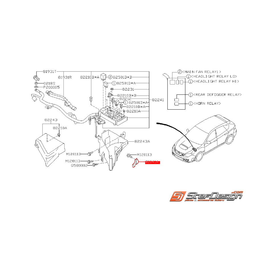Support de fixation de boite a fusible WRX/STI 08-10