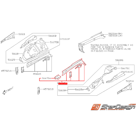 Plaque de fermeture gauche SUBARU STI 2008