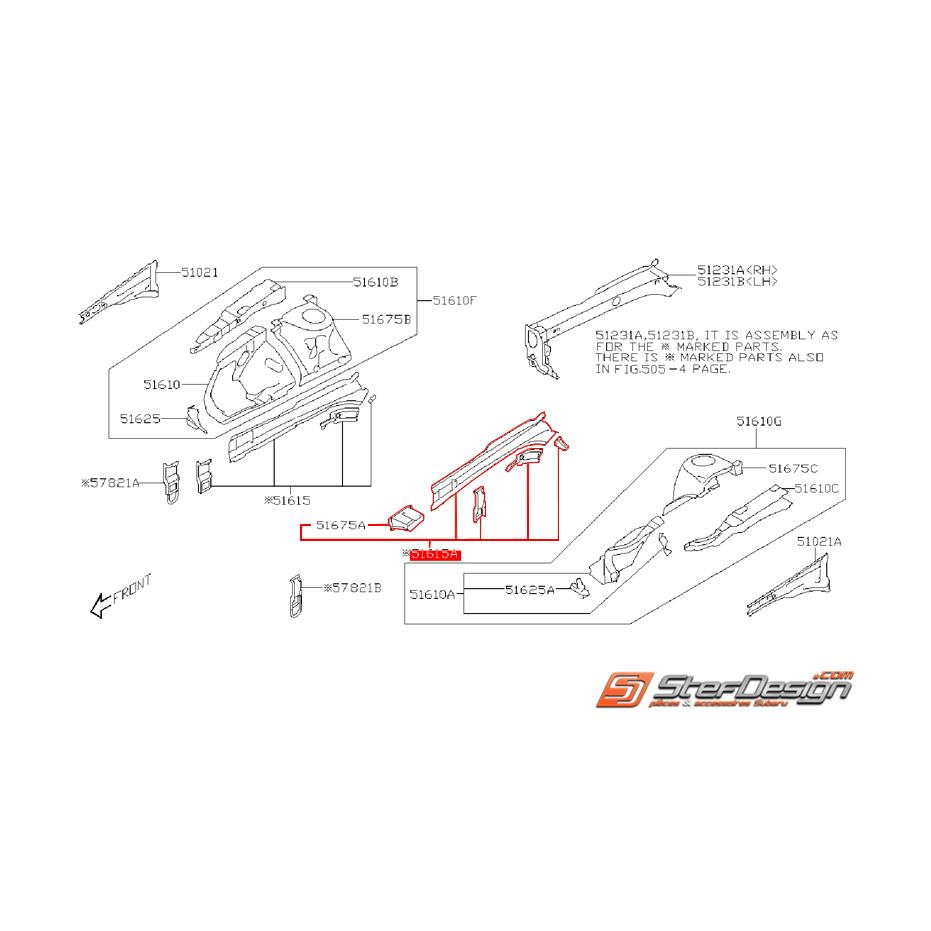 Plaque de fermeture gauche SUBARU STI 2008