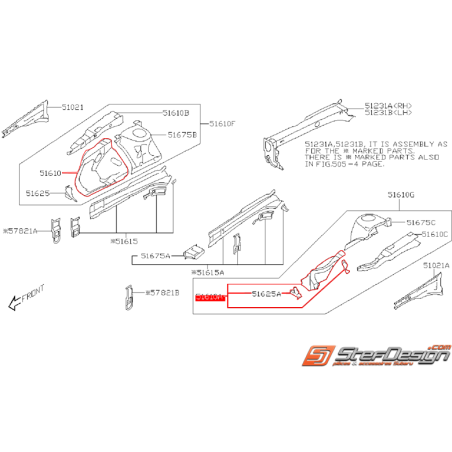 Joue d'aile avant SUBARU STI 08-10