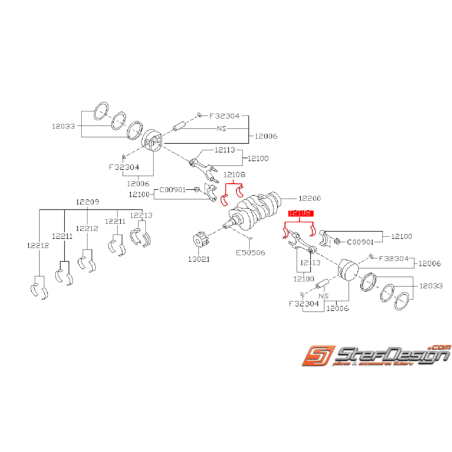 Coussinets de bielles côté réparation 0.03 SUBARU LEGACY 1999