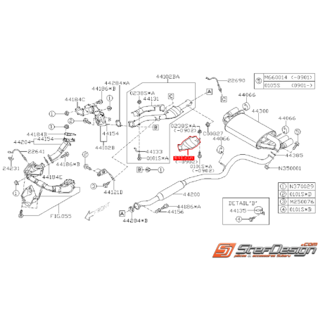 Tôle pare chaleur inférieur de catalyseur SUBARU STI 08-09